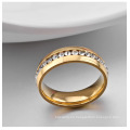 Joyería de anillo de acero inoxidable al por mayor de venta caliente con diamantes de acero inoxidable